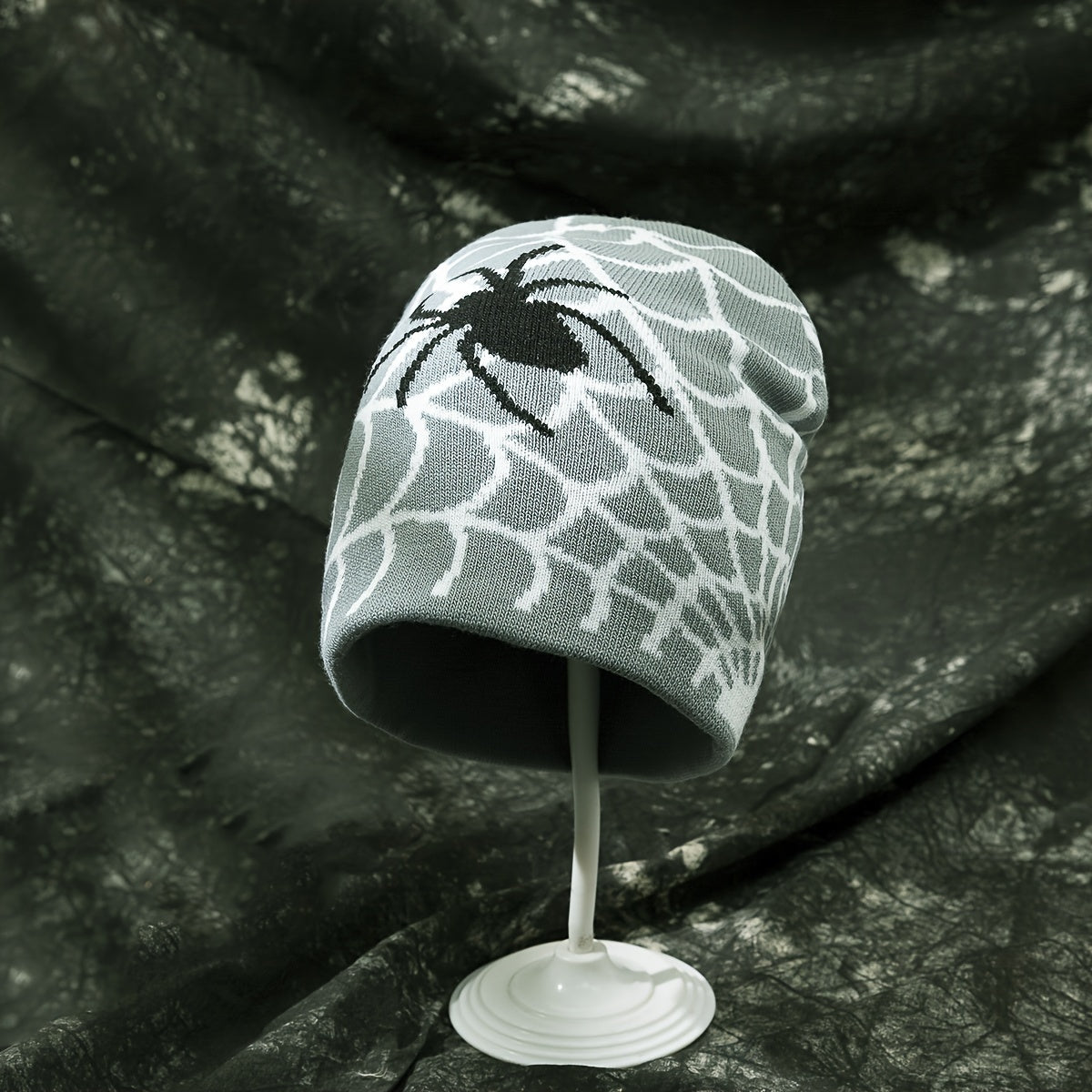 Spider Pattern Winter Warm Knitted Hat Casual Skull Hat