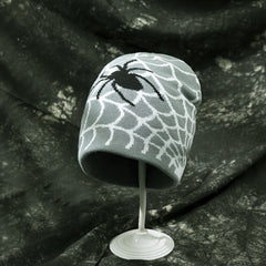 Spider Pattern Winter Warm Knitted Hat Casual Skull Hat