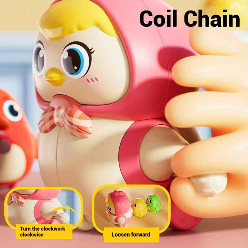 Adorable Yellow Chicken Toy for Kids with Chain and Ratchet