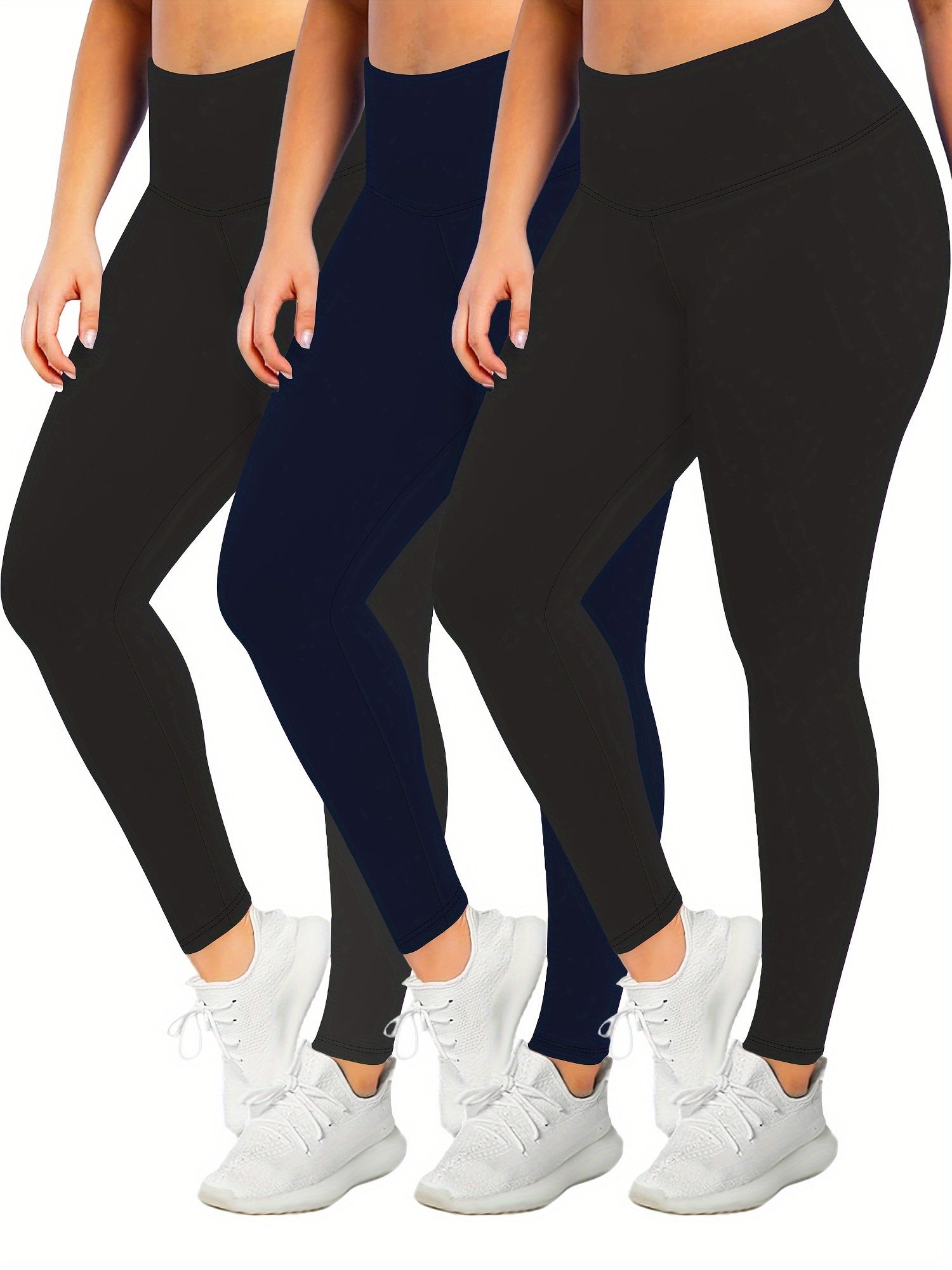 3 Pack Plus Size Sporty Leggings Set