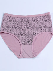 4 Pack Plus Size Boho Panties Set Women's Plus Paisley Print Underwear