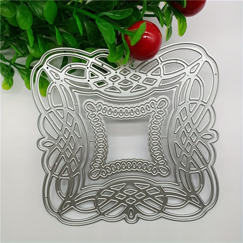 Three Square Lace Backgrounds Metal Die Cuts for DIY Scrapbooking