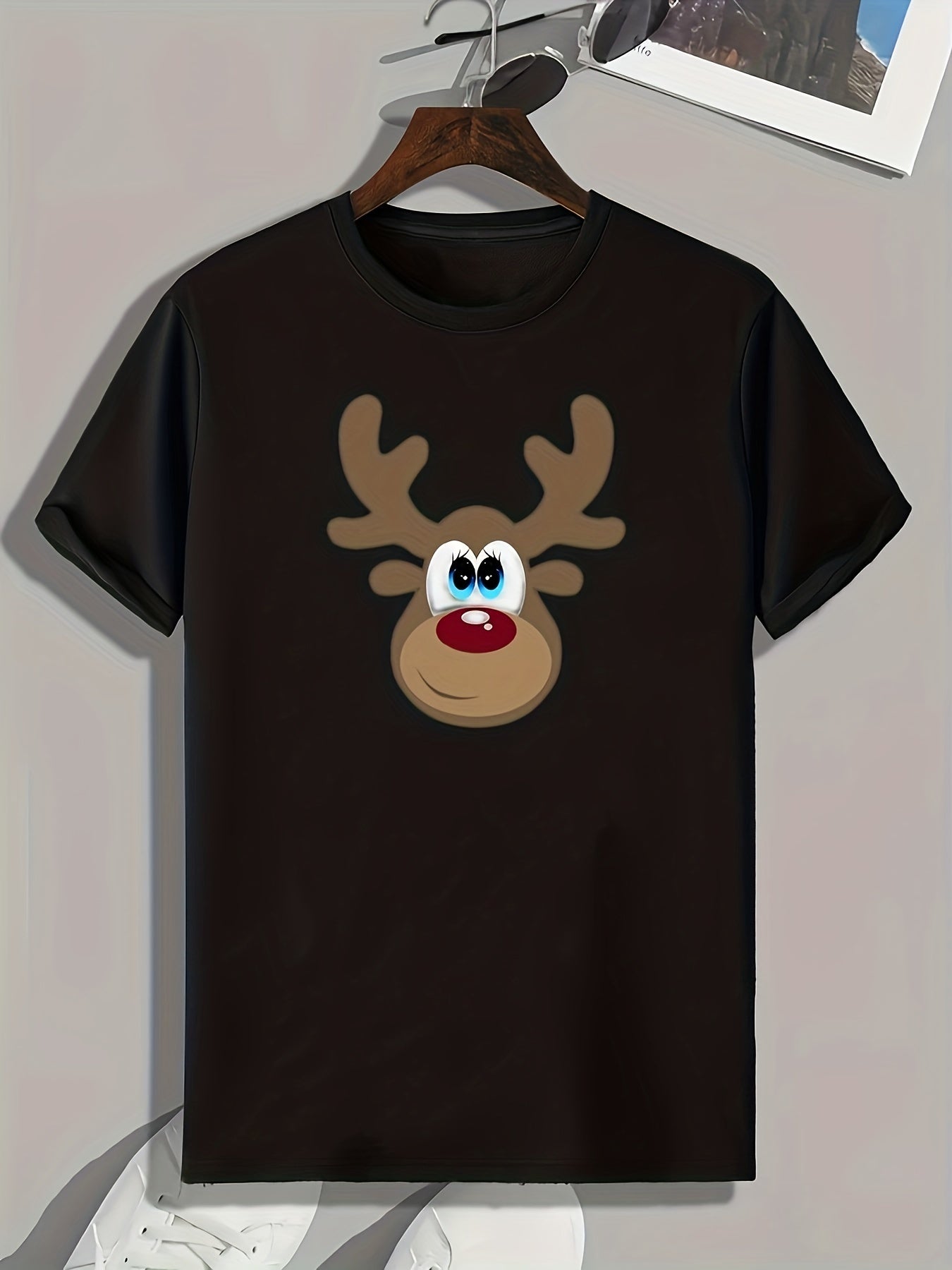 Deer Print Men's Graphic T shirt Casual Comfy Tees For Summer