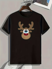 Deer Print Men's Graphic T shirt Casual Comfy Tees For Summer