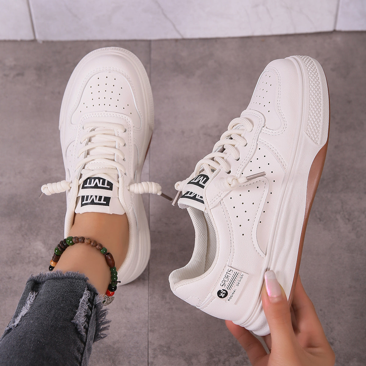 Women's Thick Bottom Skate Shoes Low Top Sports Shoes