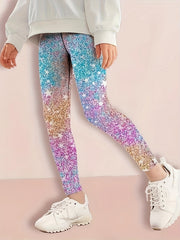 Sequin Star Leggings for Girls Yoga Sports