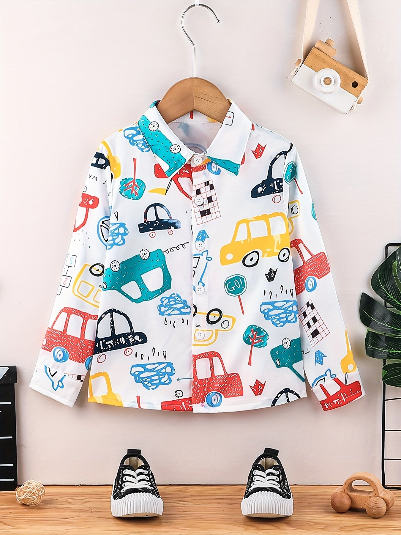 Boys Cartoon Graphic Long Sleeve Shirt