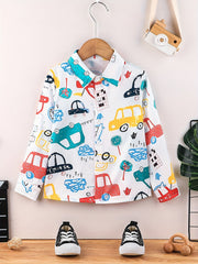 Boys Cartoon Graphic Long Sleeve Shirt