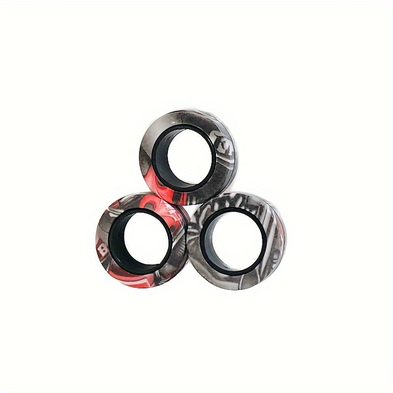 3pcs Magnetic Rings Fidget Toy Set Spinner Rings