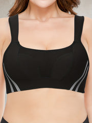 Striped Racer Back Tank Bra Adjustable Straps
