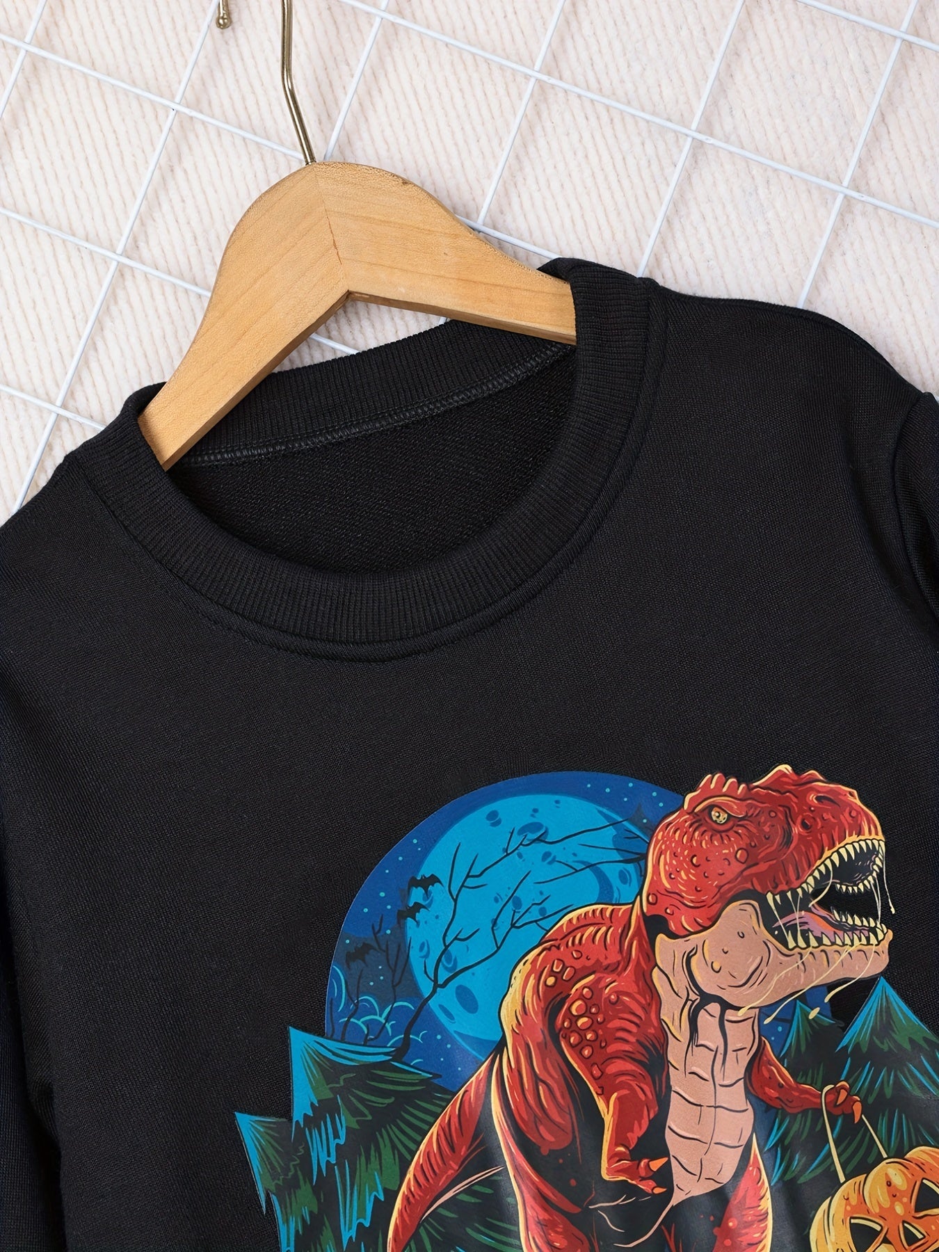 Boy's Dino Graphic Sweatshirt for Halloween