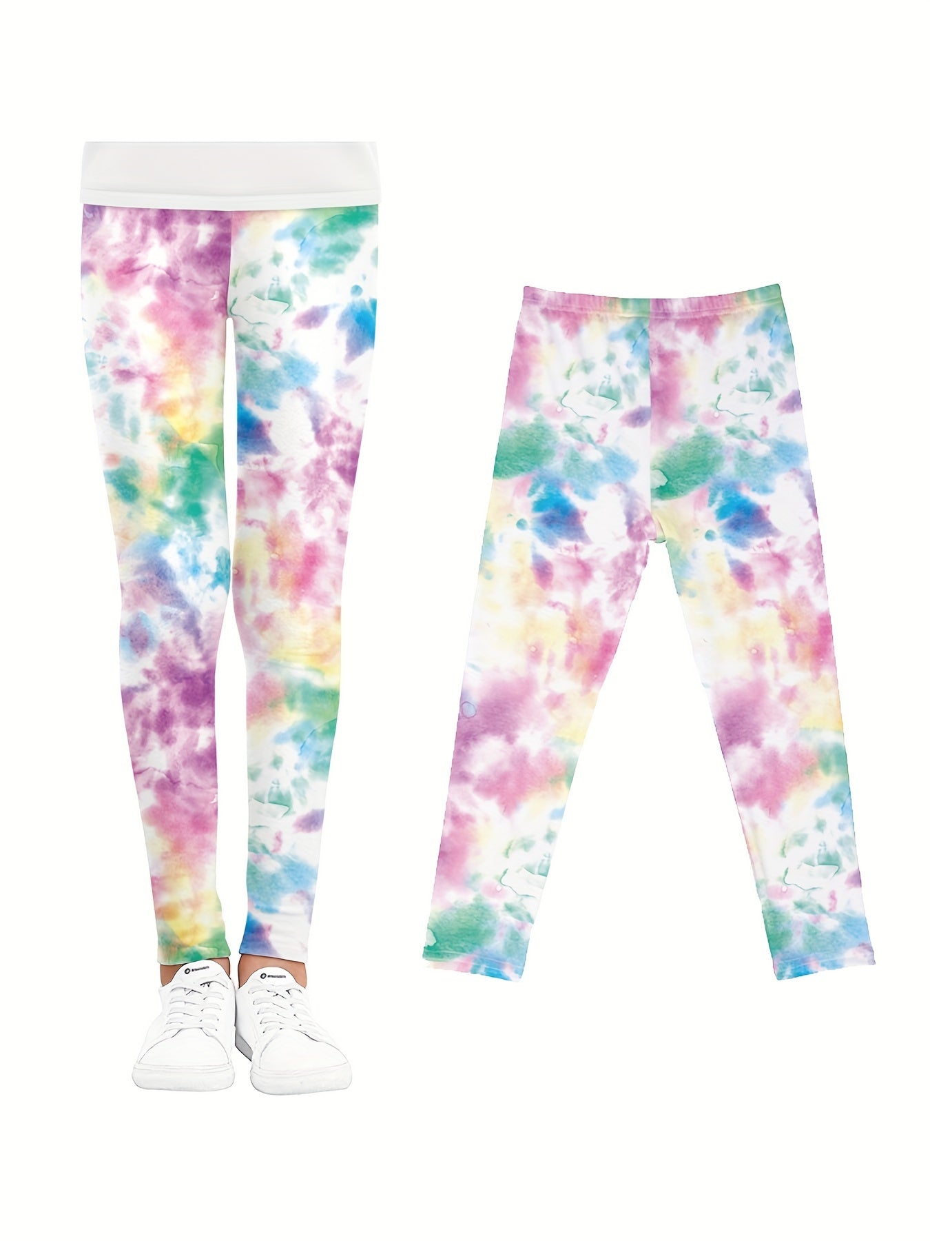 Girls Tie Dye Fleece Leggings Footless Tights Ants Bottom Kids Clothes