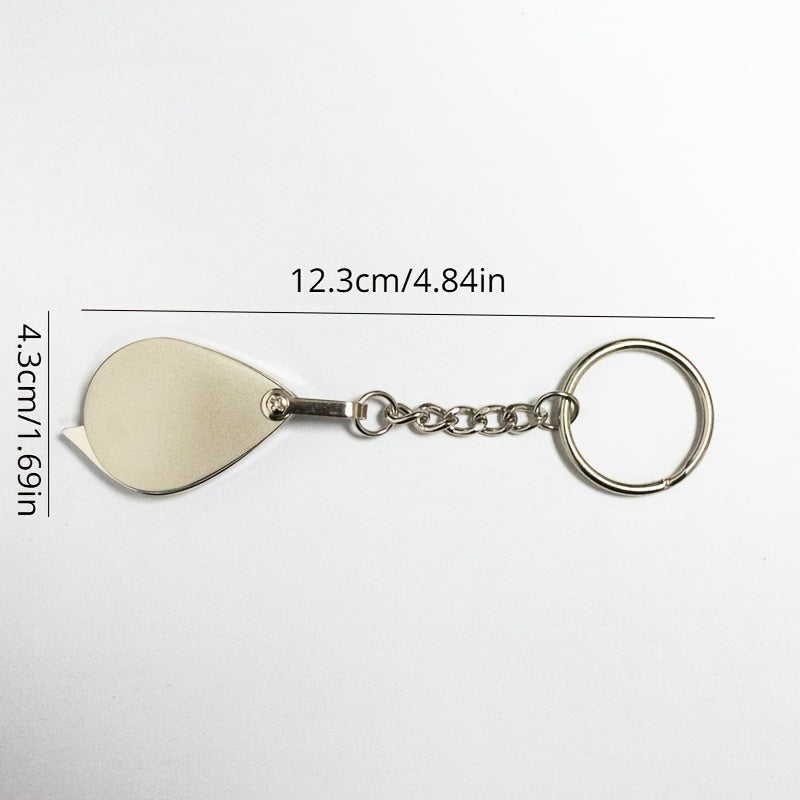 15X Folding Mini Magnifier Key Chain Durable Glass Loupe Pocket Tool