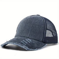 Vintage Distressed Baseball Cap Mesh Trucker Hat Summer Visor Cap Dad Hat