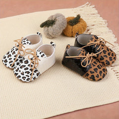Leopard Print Lace Up Sneakers for Baby Girls