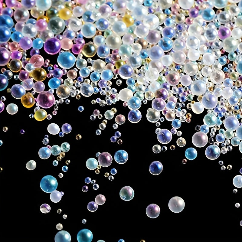 UV Glass Bubble Beads Pack 0.4-3mm Mixed Water Droplet Shape for DIY Jewelry