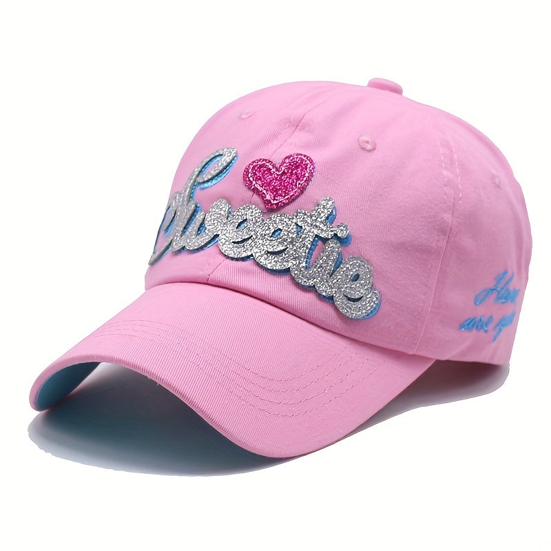 Sweetie Embroidered Bling Patch Baseball Cap Candy Sun Hat Y2K Dad Hats