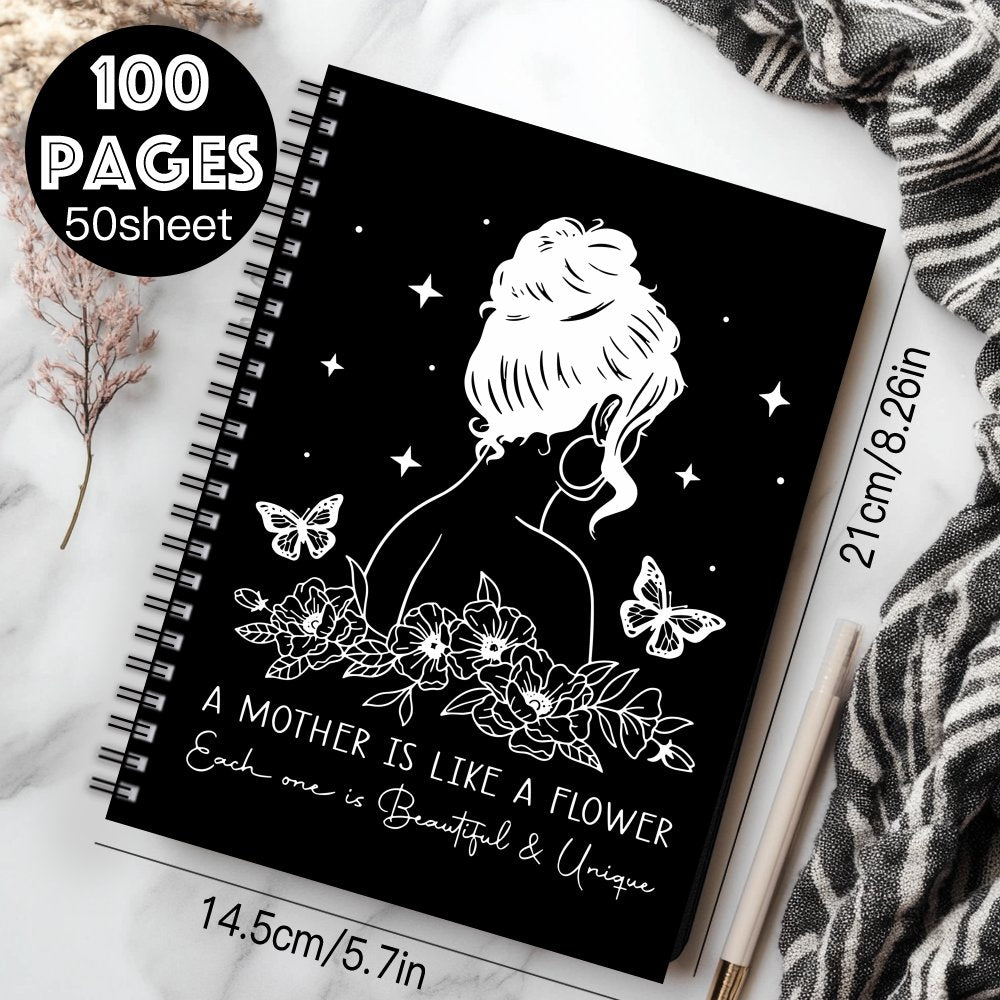 Mother Themed Spiral Coil Notebook for Women Friends Sister Mom