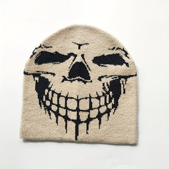 Ghost Face Jacquard Beanie Unisex Hip Hop Knit Hat Warm Skull Cap