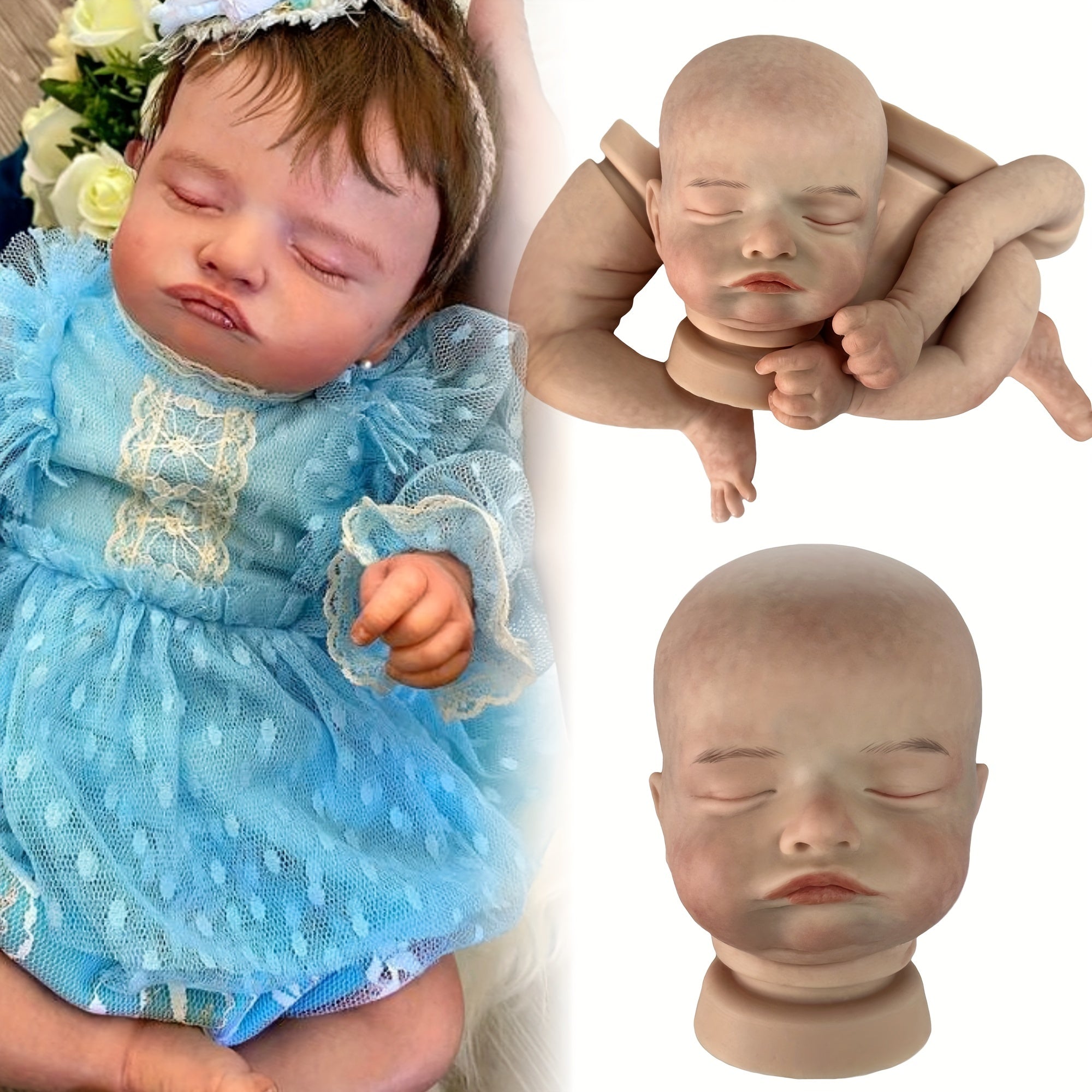 18 Inch Soft Silicone Doll Kit with Rooted Eyelashes
