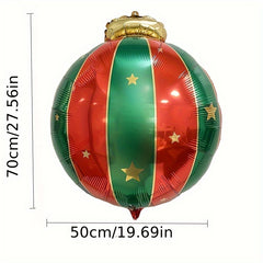 3pcs 27in Christmas Hanging Ball Aluminum Film Balloon