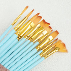 12pcs Painting Brush Nylon Brush Acrylic Paint Professional Painting Brush