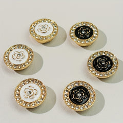 2pcs Rose Shirt Button Decoration Set Unisex Flutter Buttons