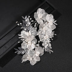 Bridal Wedding Headband Flower Faux Pearl Hairpin Hair Accessories