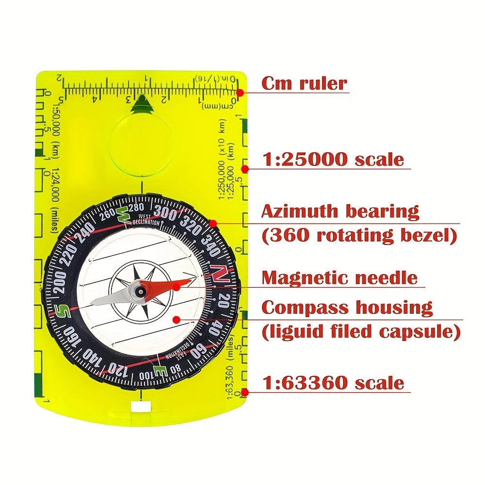 Waterproof Metal Compass for Hiking - Outdoor Camping & Map Reading