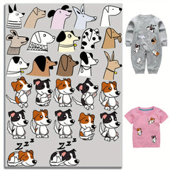 27pcs Dog Iron-On Sticker Patch Animal Heat Transfer DIY T-shirt Jeans Decor
