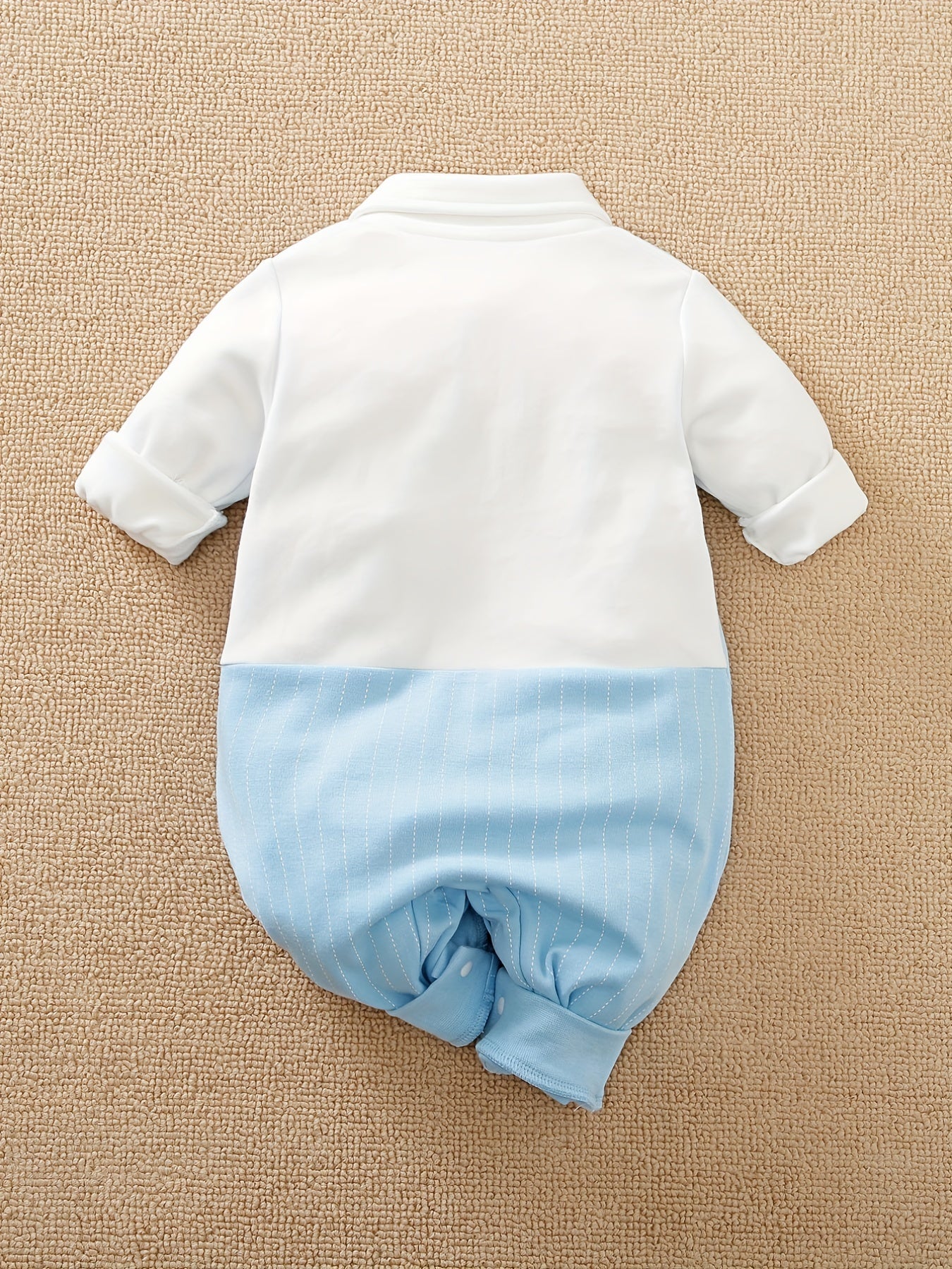 Bowtie Cotton Long Sleeve Baby Bodysuit Newborn Boys Spring Autumn Romper