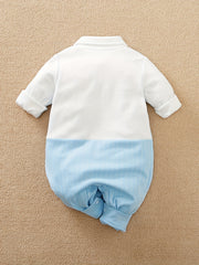 Bowtie Cotton Long Sleeve Baby Bodysuit Newborn Boys Spring Autumn Romper