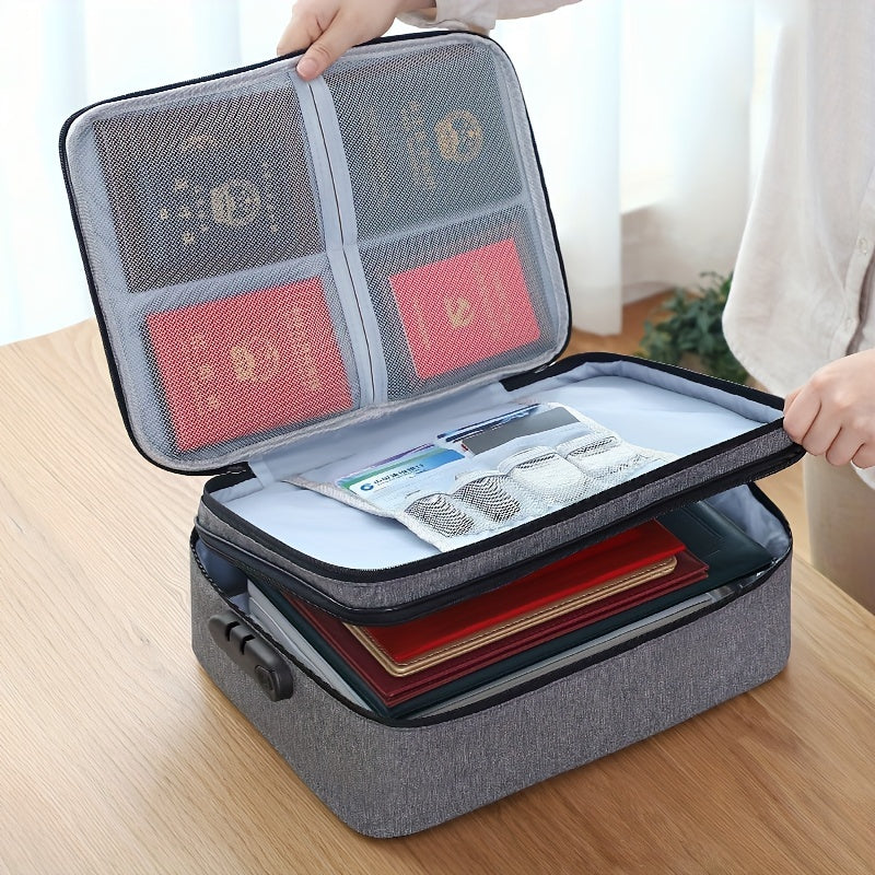 Double Layer Storage Travel Bag Lightweight Document Zipper Bag