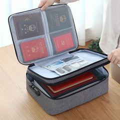 Double Layer Storage Travel Bag Lightweight Document Zipper Bag