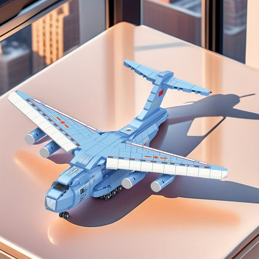 654pcs Transport Plane Model Puzzle Toy Airplane Puzzle Building Block Set