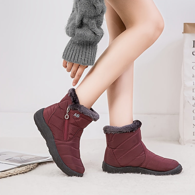 Fleece-Lined Ankle Snow Boots for Women