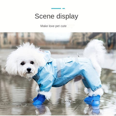 4pcs Waterproof Dog Shoes Non-slip Anti-dirty Dog Boots