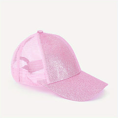 Girls Glitter Baseball Cap Mesh Sunshade Hat Outdoor Activities