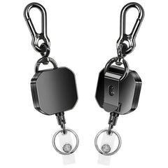 Heavy Duty Retractable Card Holder with Clip, Key Ring & Carabiner