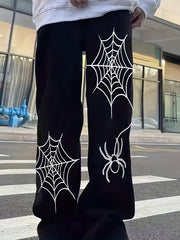 Spider & Web Print Jeans Mens Casual Denim