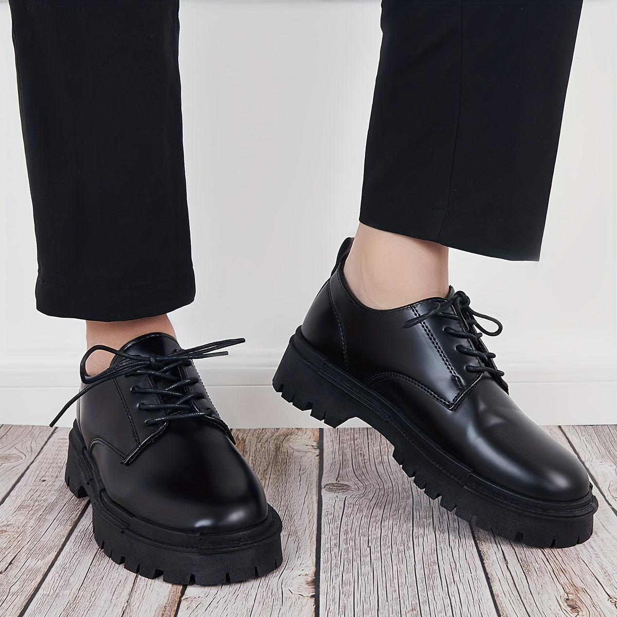 Men's Lace up Business Casual Shoes for Wedding Party Office