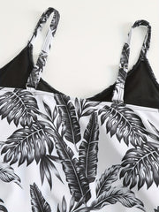 Women's Plus Size Tropical Print Tankini Set