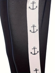 Anchor Print Crop Top & Leggings Set