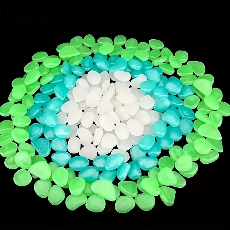 200pcs Small Luminous Pebbles for Garden Fish Tank Aquarium Decor