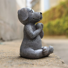 Meditating Dog Statue for Fairy Garden Tranquility Buddha Gift