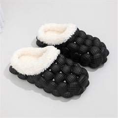 Women's Fleece Bubble Slides Warm Soft Shoes
