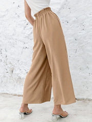 Ruffle Trim Wide Leg Pants Casual Loose Pants For Spring & Summer