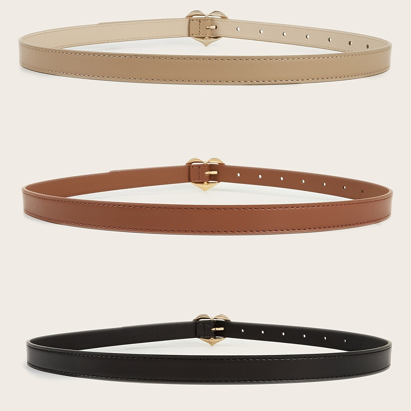 Heart Buckle PU Leather Belt for Girls