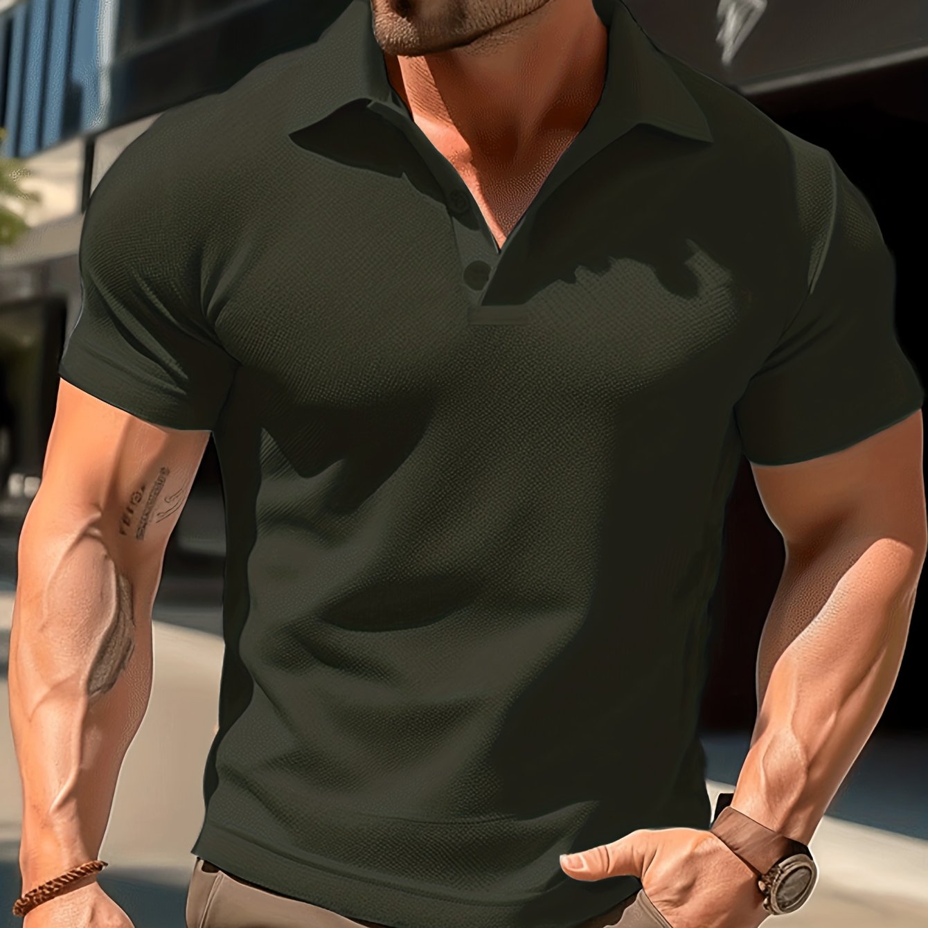 Men's Vintage Lapel Button Up Shirt Casual Stretch for Summer