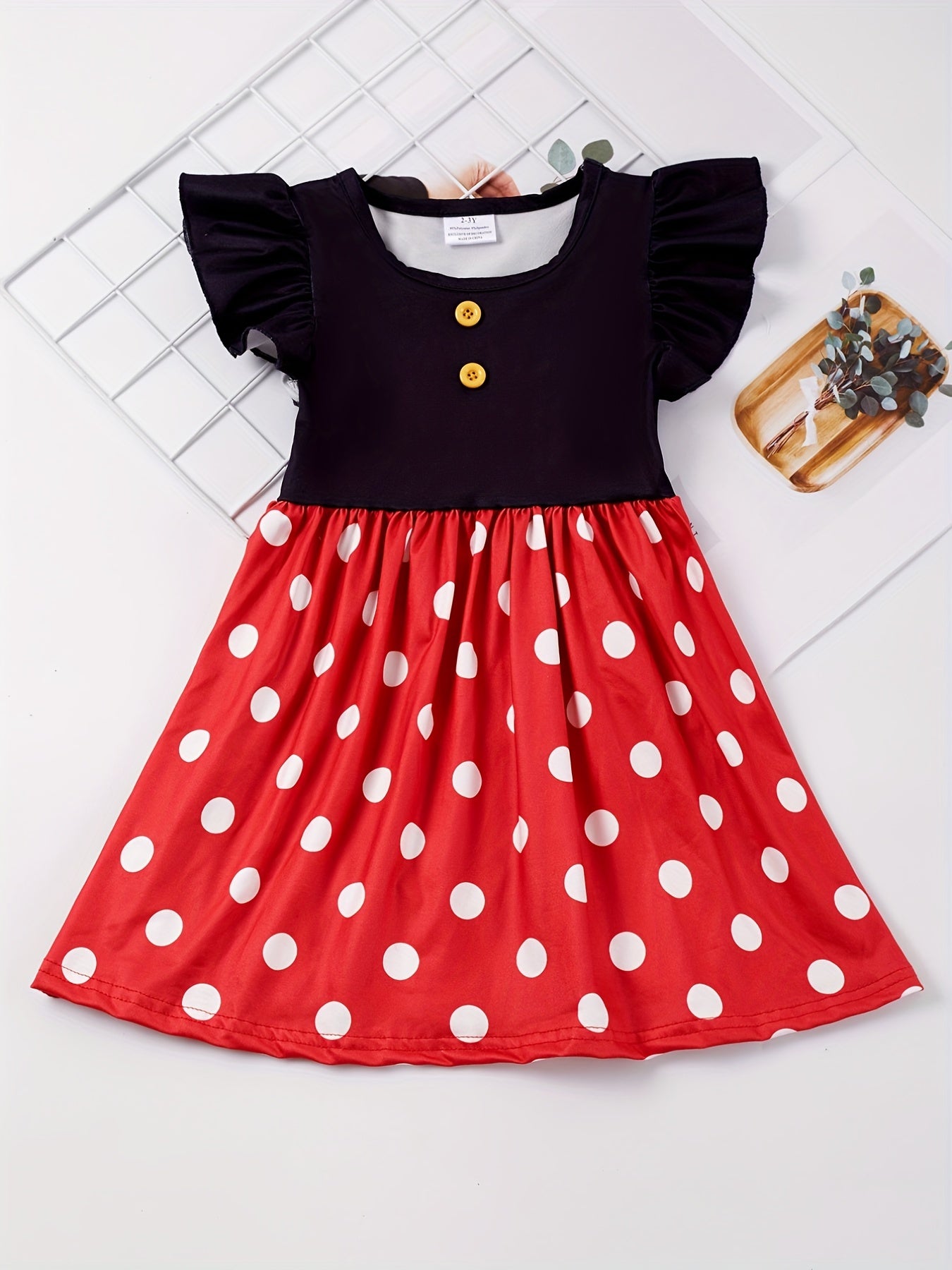 Toddler Girls Polka Dot Princess Dress For Party Beach Vacation